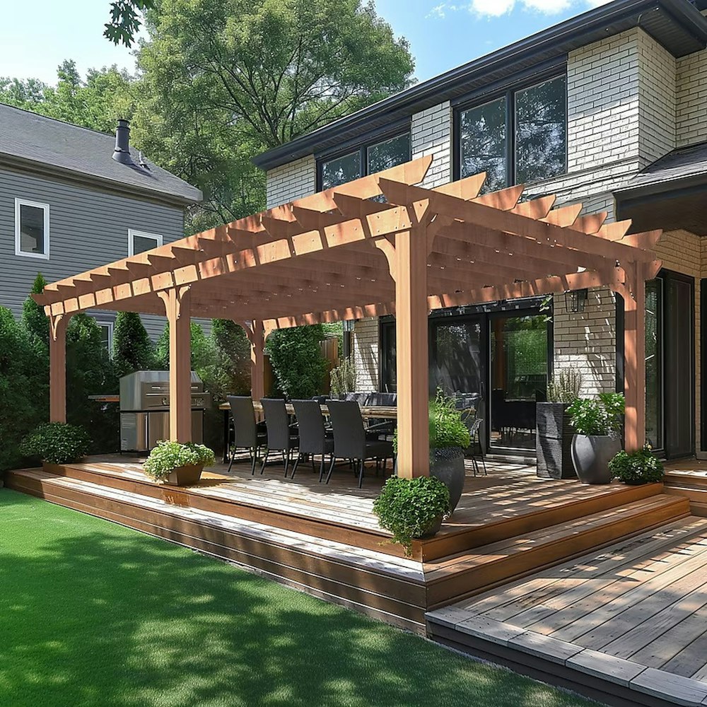 Covered deck and pergola Edmonton — TrueBlue Builders Ltd